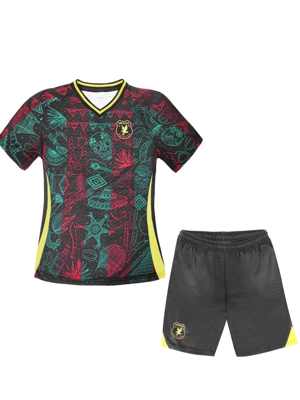 Boys Soccer Jersey Mexico National Team Football Training Shirt Set Size 11Y